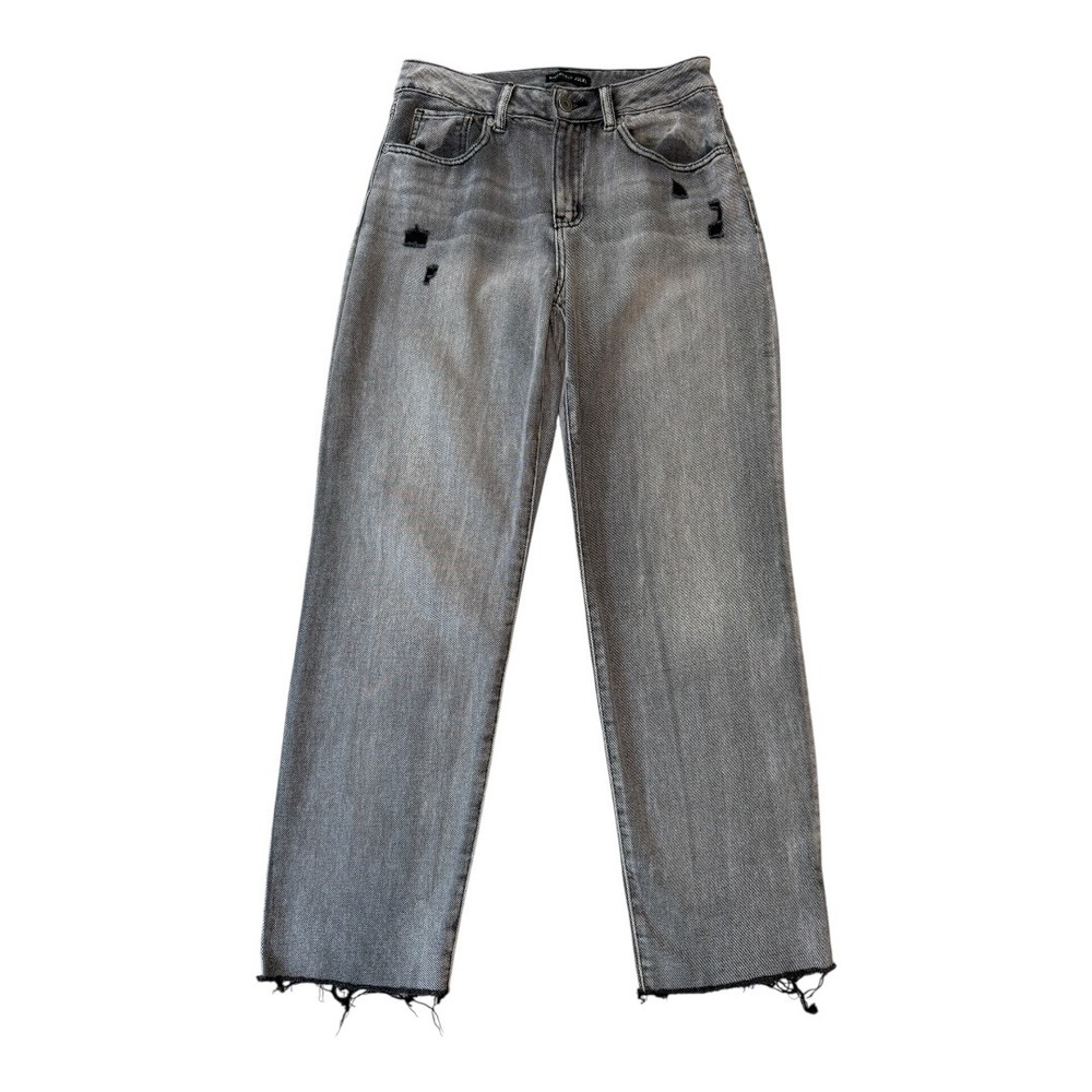 Sincerely Jules Gray Wash Distressed High Waist Straight Leg Jeans Size‎ 3 26